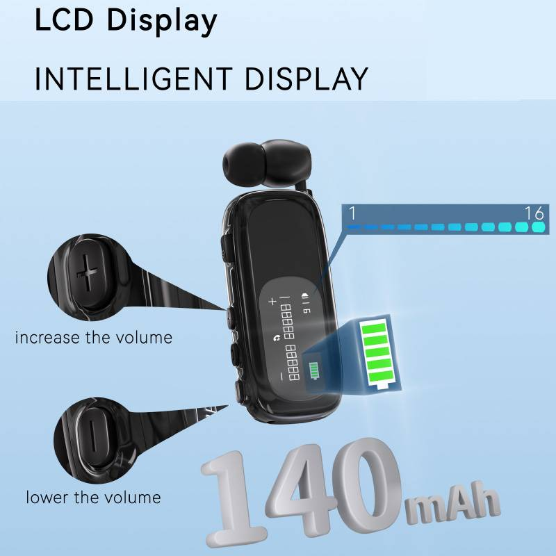 K75 Caller ID Number, Battery Level, Lavalier Bluetooth Earphones, Fast Charging Type-C Vibration, 5.4 In Ear Selfie Stick_voghion.com