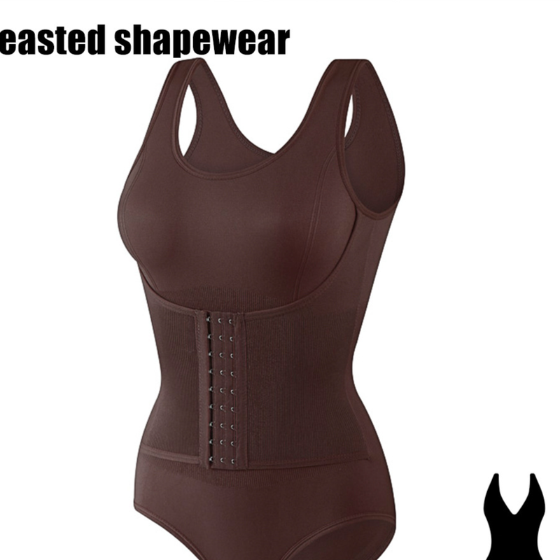 "Premium-Shapewear in Übergröße mit Haken- und Ösenverschluss – Nahtloser Bauchweg-Bodysuit für Damen, schlankmachende Ganzkörperunterstützung im Dreiecksschnitt"_voghion.com