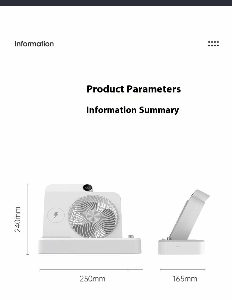 Versatile Desktop & Standing USB Fan With Remote Control - Ultra Quiet, 6-Speed Adjustable, Powerful Airflow, Rechargeable Battery, 12H+ Runtime_voghion.com