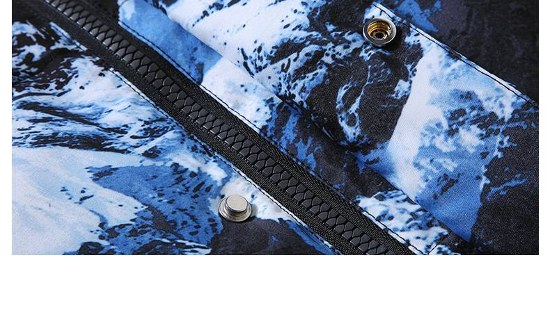 Men's Clothing Winter Couple Fashion Snow Mountain Down Jacket, Lightweight Short Puffy Coat With White Duck Feather, Loose Fit Warm Hooded_voghion.com