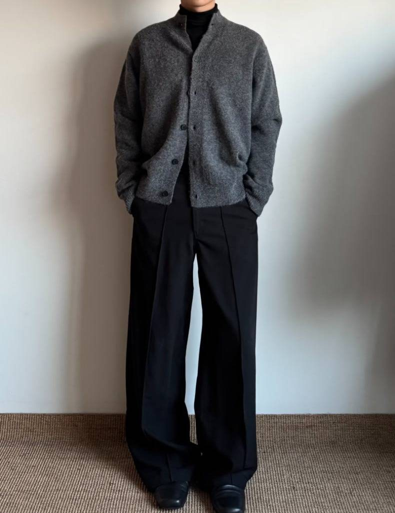 Men's Casual Knit Cardigan – Oversized Cleanfit Style (M-3XL, Round Neck, Lightweight) – Versatile & Comfortable For All Seasons_voghion.com