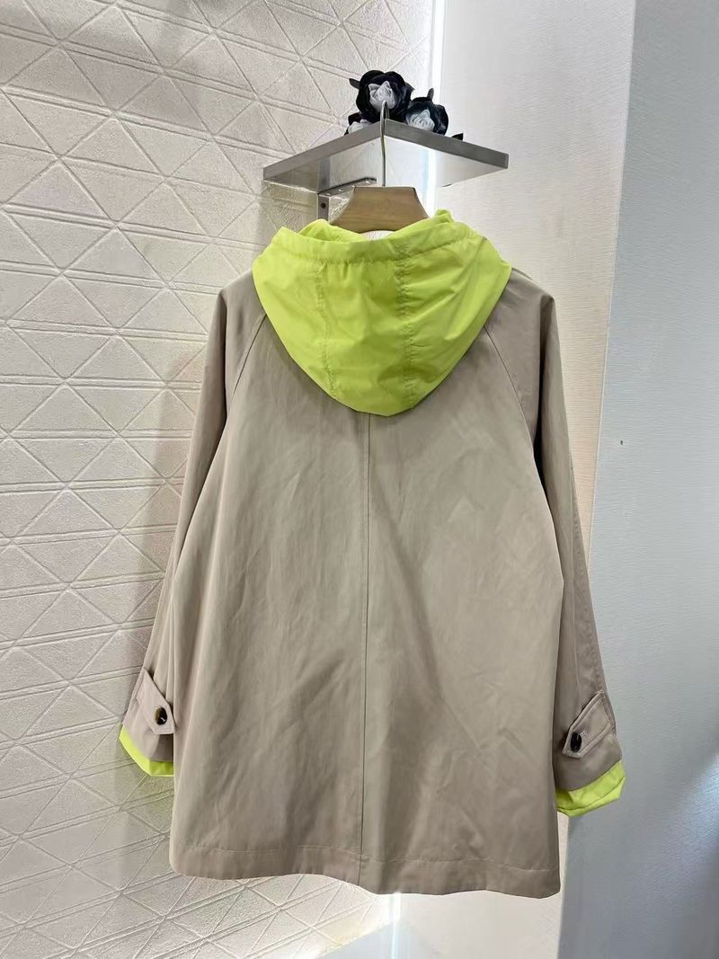 Women's Clothing Nanyou Women's Clothing M Brand 25 Spring Color Block Reversible Hooded Trench Coat Loose Casual Versatile Fashion_voghion.com