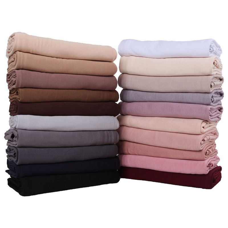 Jednobojni ženski, jednostavni modni turban, svilenkasti pamučni topli šal_voghion.com
