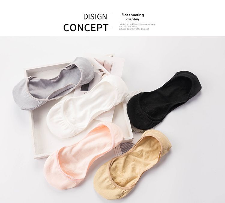 Sommer Damen Söckchen mit schmaler Taille rutschfeste Silikon-Socken mit niedrigem Schnitt Baumwollsocken unsichtbare High Heels Low-Top rutschfeste Fersensocken für Damen_voghion.com