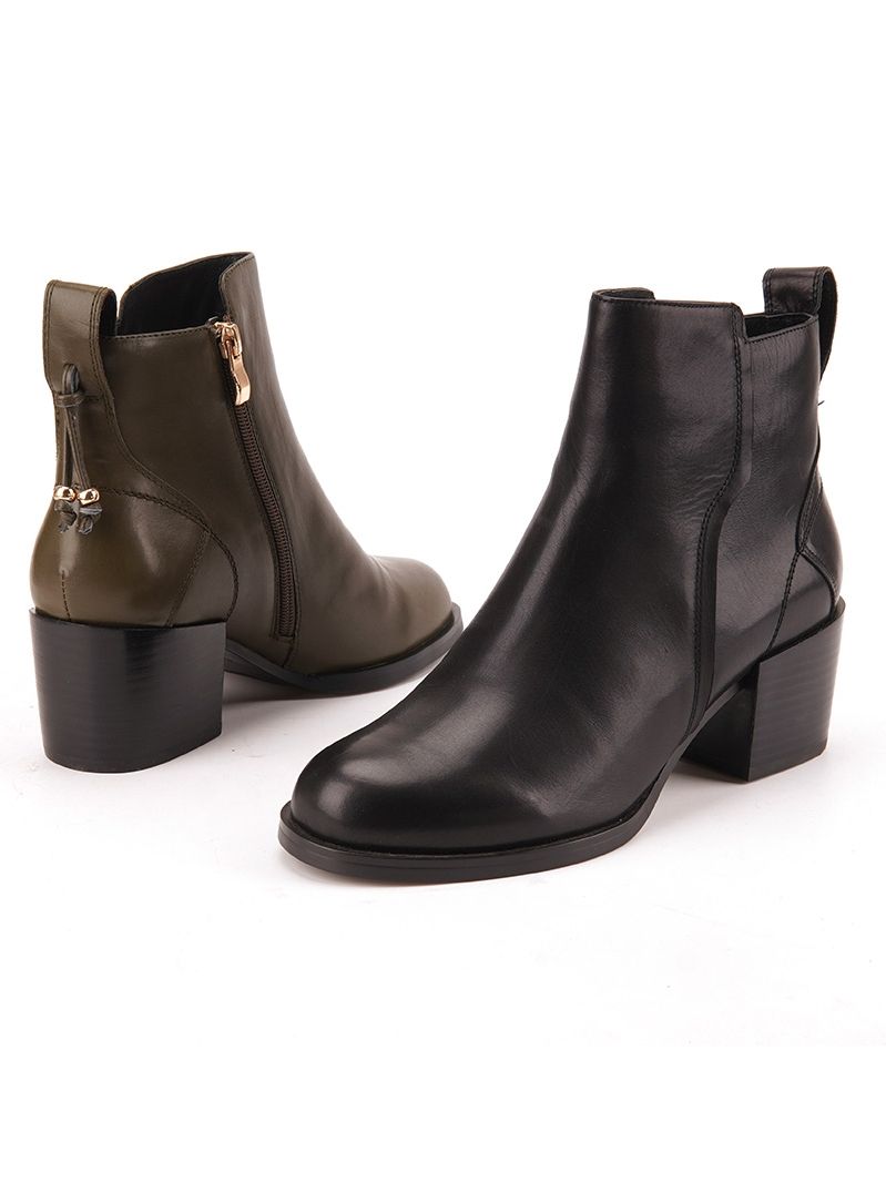 Shellys British New Square Heel Soft Surface Fashion Boots_voghion.com