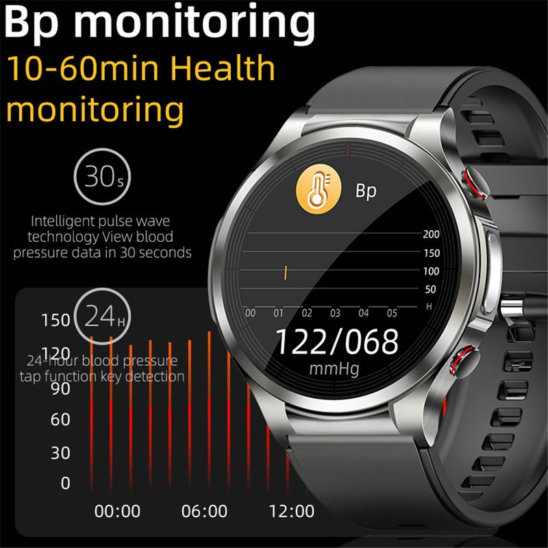 New W11Pro Non-invasive Glucose PPG+ECG Electrocardiogram Blood Pressure Heart Rate Temperature Monitoring Sports_voghion.com