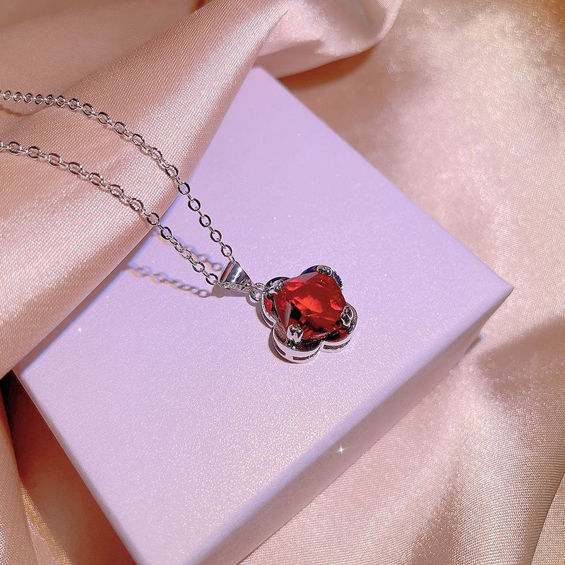 Fashion Trends Live New Natural Garnet Earrings Ring Pendant Jewelry Three-Piece Set_voghion.com