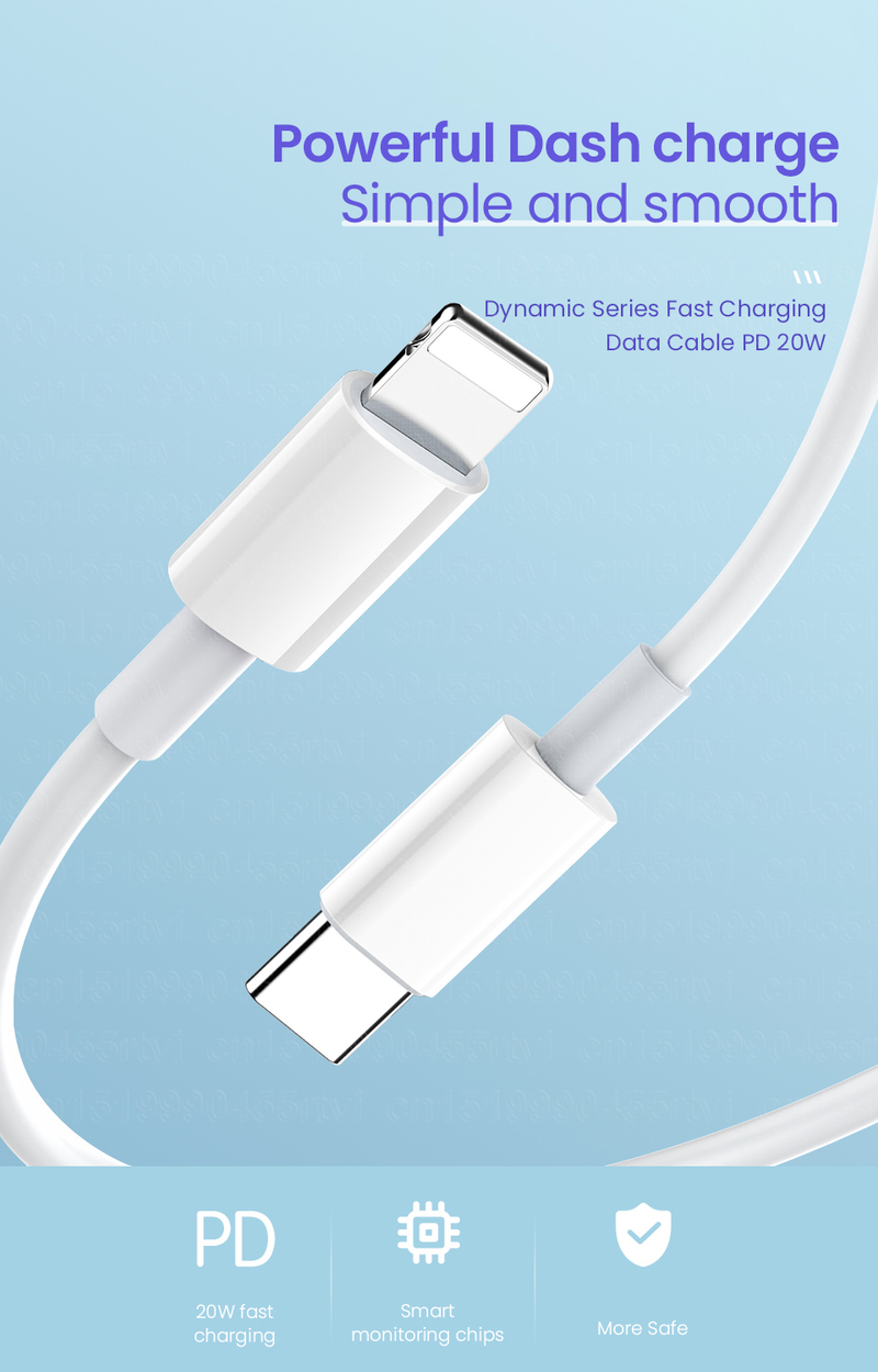 PD 20W USB Typ C Kabel für iPhone 14 13 12 Pro Max Mobiltelefone Origin Schnellladekabel Typ-C US_voghion.com