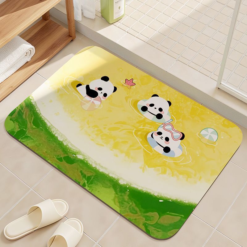 Tappetino antiscivolo per WC con motivo a cartoni animati, assorbente per il bagno, ad asciugatura rapida, per la porta del bagno_voghion.com