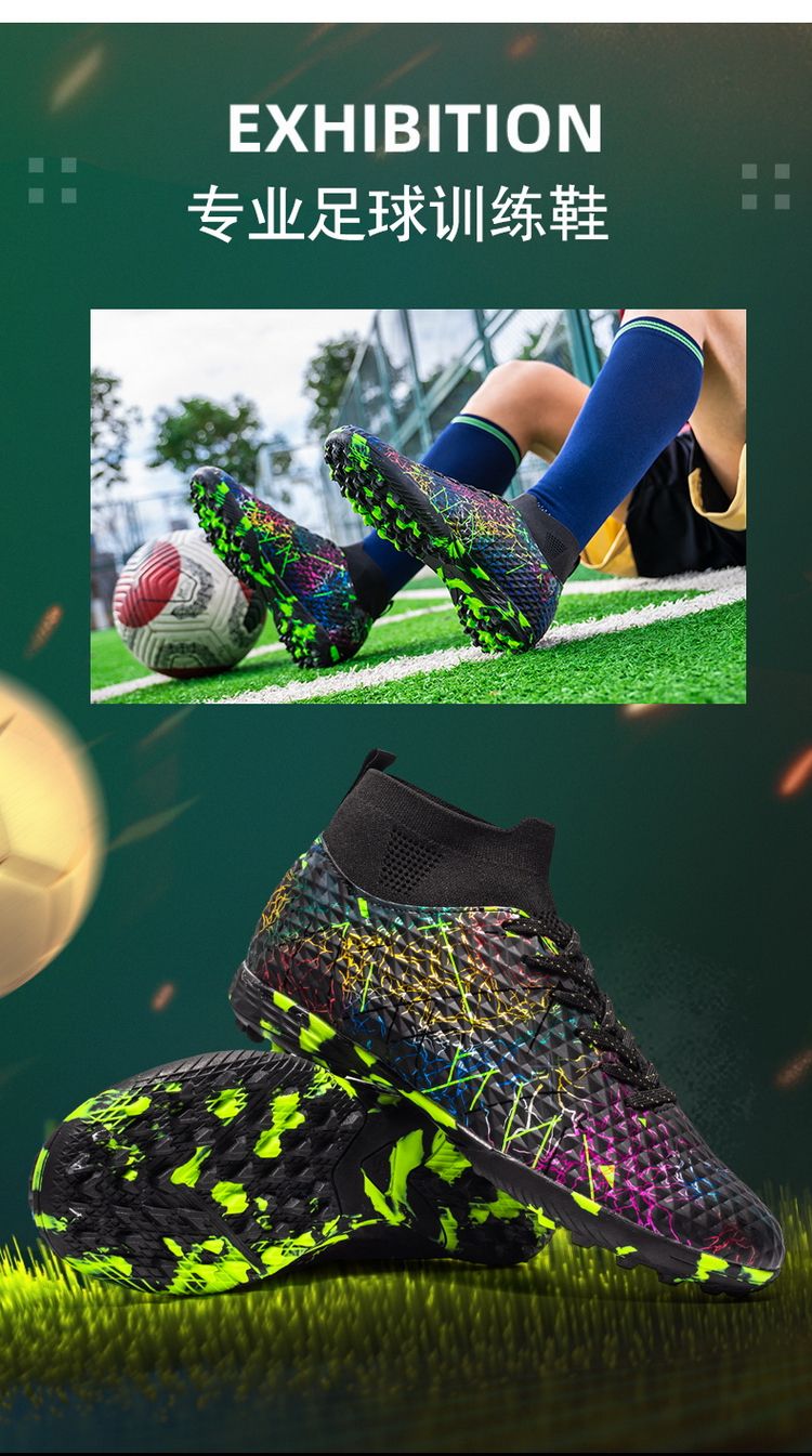 New High-Top Youth Football Shoes With Long And Broken Spikes, Sizes 35-45_voghion.com