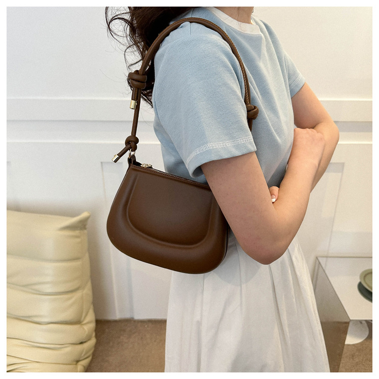 Borsa a tracolla 2024 nuova PU moda popolare tinta unita temperamento ascellare borsa a tracolla alla moda da donna invernale_voghion.com