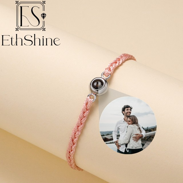 EthShine Personalized Circle Photo Projection Βραχιόλι Ζευγάρια Δώρο Χριστουγέννων Προσαρμοσμένο κόσμημα γενεθλίων Lover Family Eepsake_voghion.com