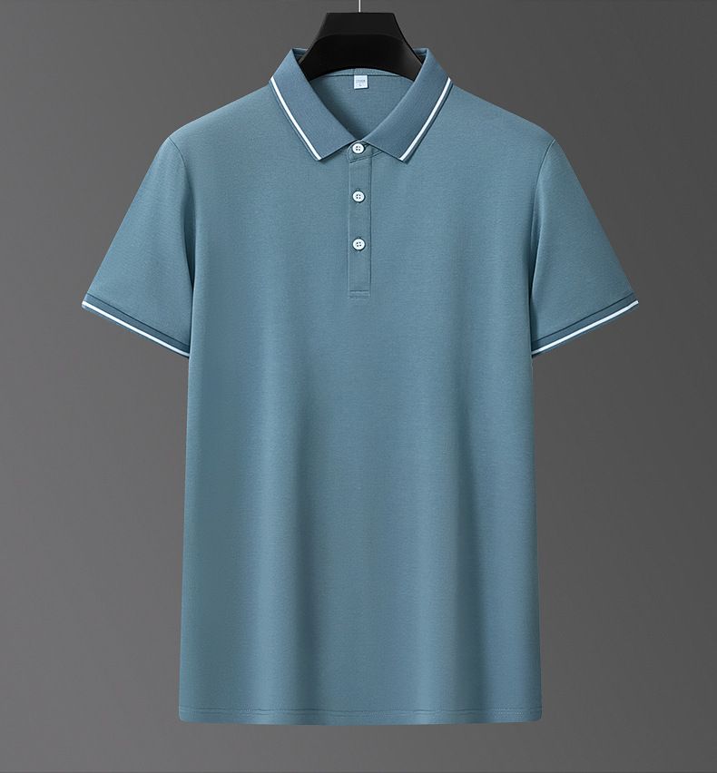 Moška oblačila Poletna majica s kratkimi rokavi za moške srednjih let, polo majica z reverjem, enobarvna javna različica, moška majica s kratkimi rokavi_voghion.com