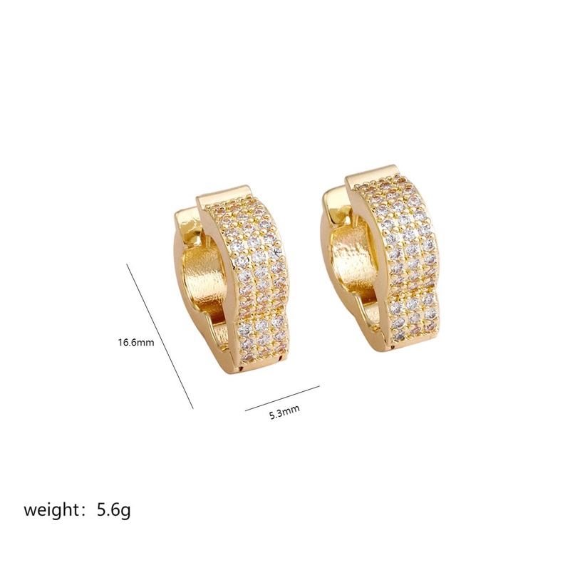 Classic Versatile, No Mistakes, One Pair of Cloud Geometry Inlaid Zircon Lovers, Metal Copper Women's Earrings, Simple Daily Style, Elegant Earrings_voghion.com