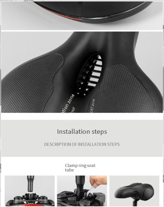 Asiento de bicicleta de montaña con cojín deportivo y de entretenimiento, súper suave y grueso, con absorción de impactos, accesorios para bicicleta, asiento de bicicleta universal_voghion.com