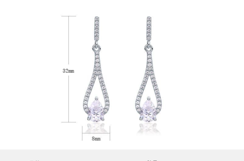 S925 Silver Moissanite Earrings Super Shiny Long Niche High End Ins High Cold_voghion.com