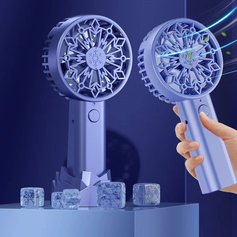 Handheld Desktop Dual-Purpose Fan Usb Charging Portable With Base Two-Color Optional Fashion Design Abs Material Natural Wind_voghion.com