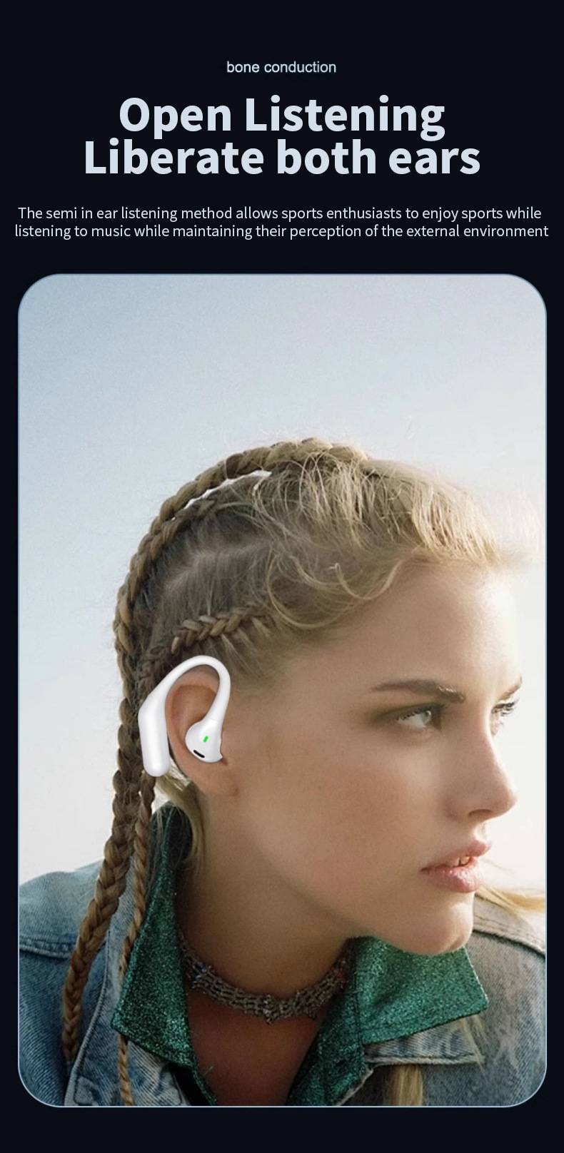 Słuchawki douszne Air6 Bluetooth 5.3 – lekkie, przezroczyste, dokanałowe, ze sterowaniem dotykowym, 24-godzinnym czasem pracy baterii, dynamiczny dźwięk o pełnej częstotliwości_voghion.com