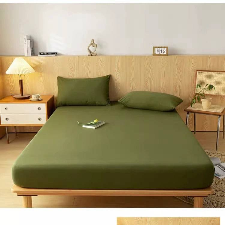 Saia de cama 100% algodão lavado - Lençol com elástico e bolso profundo com proteção contra poeira (capa de colchão respirável para todos os tamanhos de cama)_voghion.com