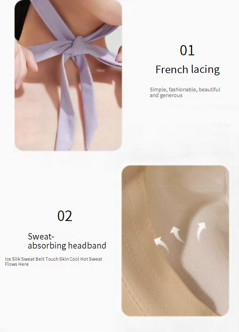 Cappello da sole - Cappello da spiaggia estivo UPF50+ a tesa larga (12 cm) per donna, leggero e pieghevole, con protezione solare e cinturino regolabile per il mento._voghion.com