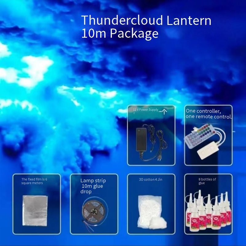 RGB Smart Thunder Cloud LED-lamp met geluidsregeling - DIY Escape Room, Bar, Gaming & Live Streaming Sfeerverlichting_voghion.com