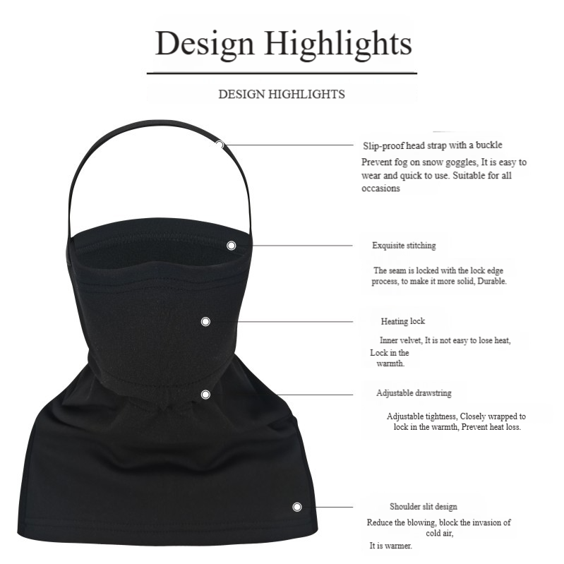 Sports Face Masks Ski Face Mask With Velvet To Keep Warm And Cold Proof Headband V Face Headgear Snowboard Face Mask Cycling Mask_voghion.com