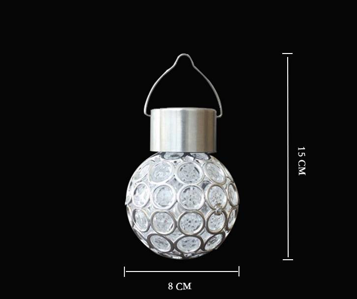Solar-Powered Hollow Sphere Hanging Light, Outdoor LED Decorative Lantern With Color-Changing Mode, Waterproof Garden Lighting For Patio, Yard_voghion.com
