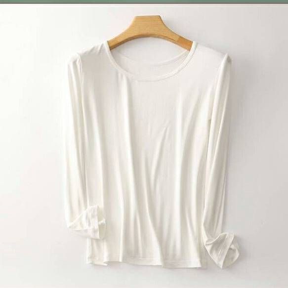 Women's Modal Thermal Underwear Slim Fit Round Neck Long Sleeve Base Layer Tops For Winter Comfort_voghion.com