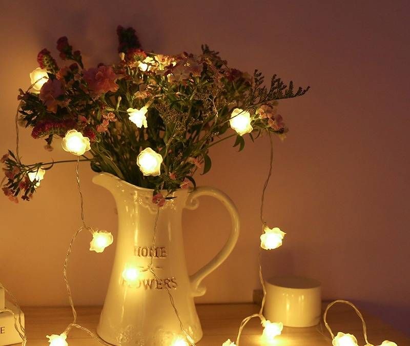 LED Rose String Lights - Battery Operated Fairy Lights For Wedding, Christmas, Party, Home & Cafe Decoration_voghion.com