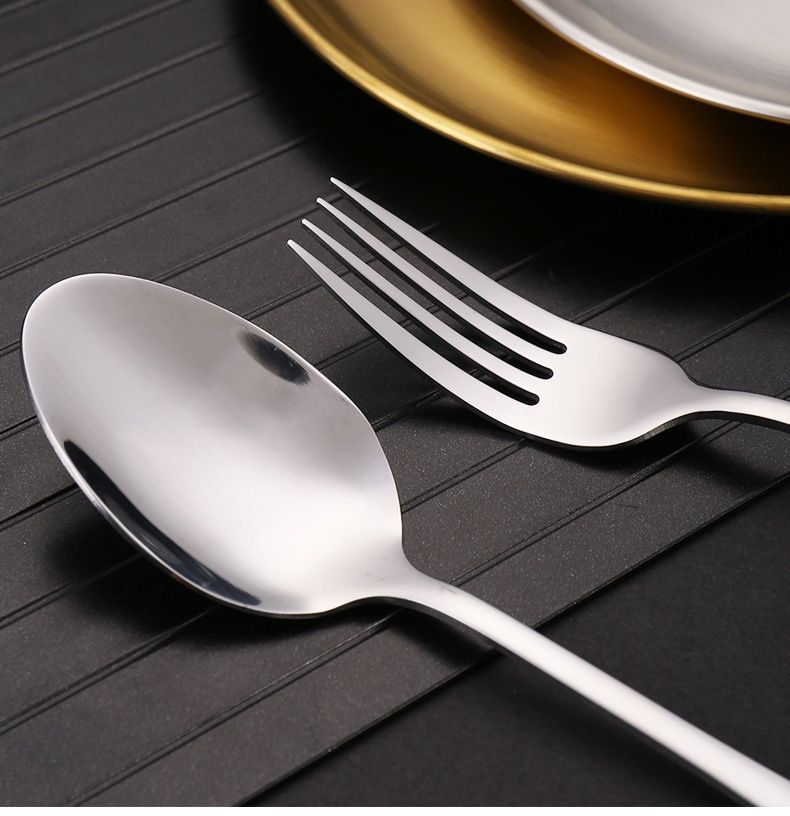 Outdoor-Edelstahl-Geschirrset, tragbarer, hochwertiger Grillteller für Reisen und Camping, Grillzange, Messer, Gabeln und Löffel_voghion.com