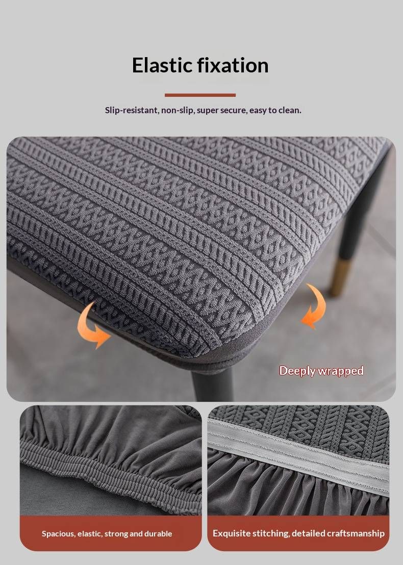 Coprisedie moderne in jacquard – Coprisedie da pranzo in poliestere elasticizzato con elastico antiscivolo, design a righe per casa e bar_voghion.com