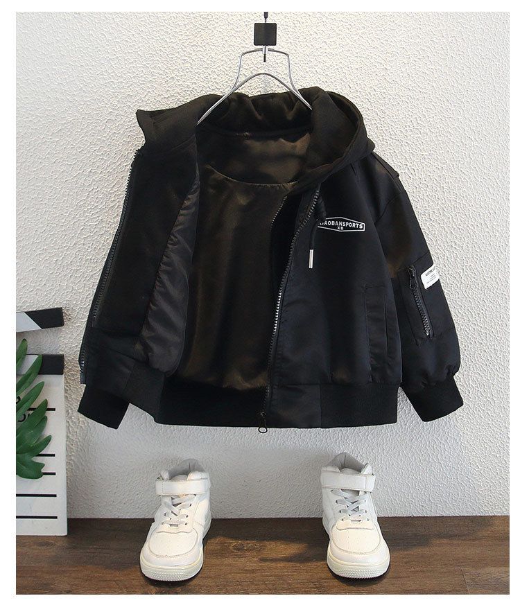 Giacca da baseball per bambini, primavera e autunno, elegante giacca con cappuccio per bambini di piccole e medie dimensioni_voghion.com