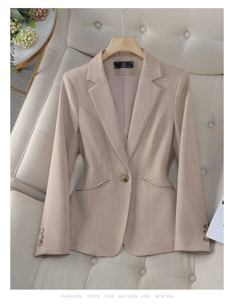 Vêtements pour femmes Petite veste de costume pour femmes, nouveaux modèles de printemps et d'automne, haut de gamme, coupe slim, tempérament, hauts de costume décontractés polyvalents_voghion.com