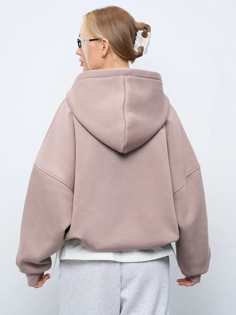 Cropped Hoodie With Drawstring Waist – Oversized Streetwear Pullover With Kangaroo Pocket (S-XL, 7 Colors)_voghion.com