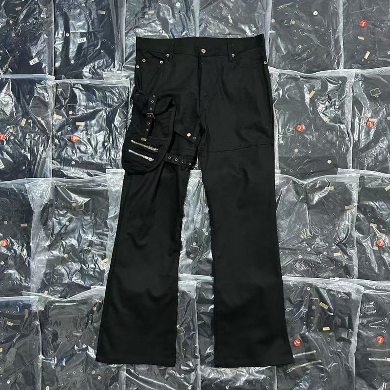 Pantalones tácticos negros: elegantes pantalones utilitarios unisex con tirantes ajustables, estilo urbano, corte recto para hombre y mujer._voghion.com