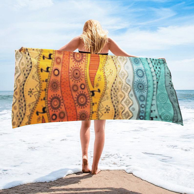 Bedrucktes Surfhandtuch, Strandtuch aus ultrafeinen Fasern, saugfähiges Strandtuch für Erwachsene_voghion.com