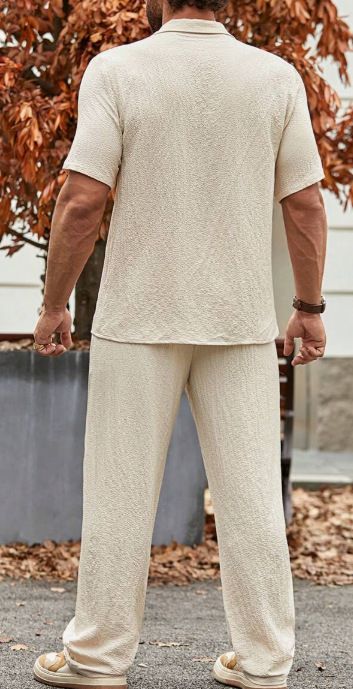 Camicia irregolare con risvolto largo e casual, da uomo, con stampa da spiaggia_voghion.com