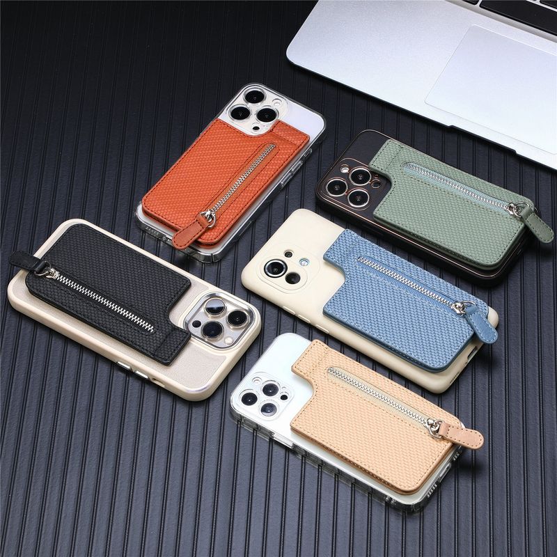 TechGlobe Universal Bag Slot Stand Zipper Phone Holder Back Sticker 3M Adhesive Multi-Function Card Case Wholesale_voghion.com