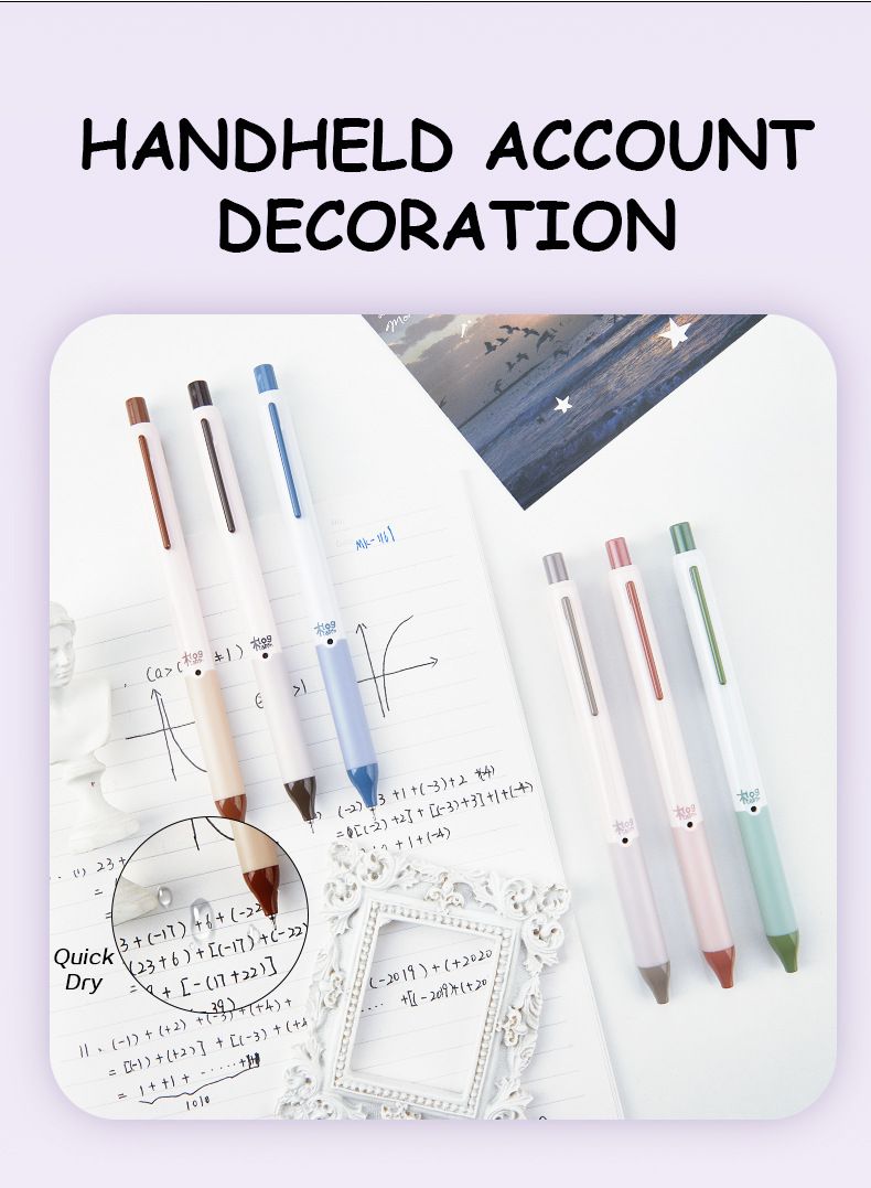 AIKA Gel Pen Set - 0.5mm Smooth Writing, Quick-Dry Ink, Morandi Color Series (3 Pens + 3 Refills) - Perfect For Office, Study & Daily Use_voghion.com
