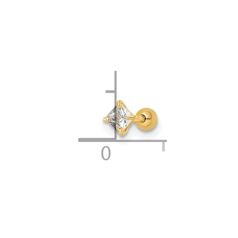 14k 18 Gauge Square CZ Labret Stud_voghion.com