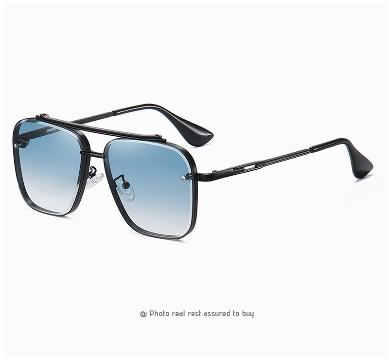 Nowe okulary przeciwsłoneczne Gradient dla mężczyzn Moda Metalowe duże okulary przeciwsłoneczne Marka Projekt Luksusowe okulary_voghion.com