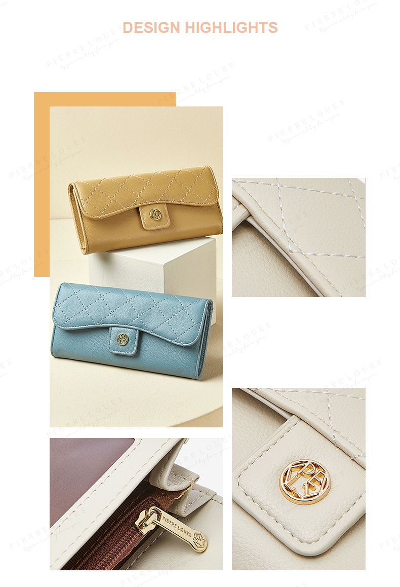 2024 New Wallet Long Women's Fashion Small Fragrant Wind Lingge Wallet Multi Functional Women's Handbag_voghion.com