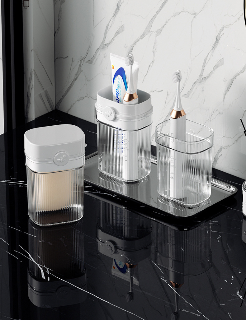 Travel Mouthwash Cup, Toothware Light Luxury Storage Set, Portable Home Wash Toothpaste, Toothbrush Box_voghion.com