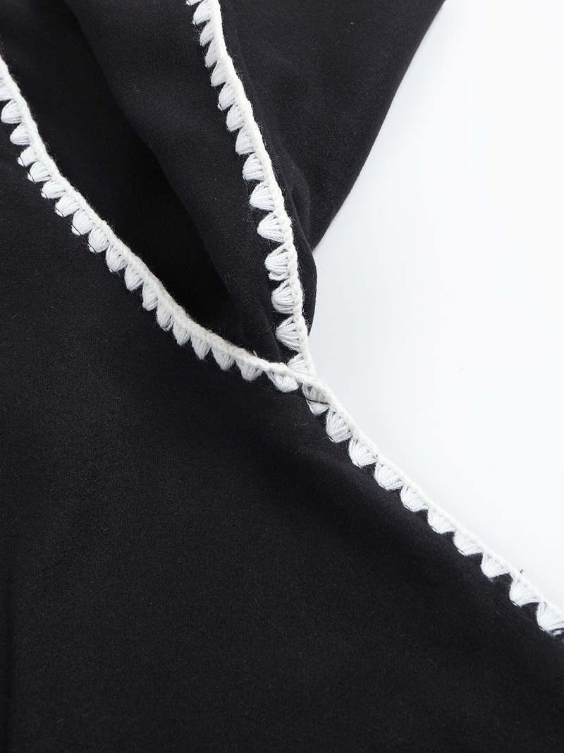 Women's new autumn and winter women's double-sided woolen long-sleeved scarf tassel long top windbreaker jacket_voghion.com
