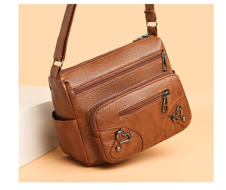 Women's vintage shoulder bag, multi-pocket large capacity crossbody bag_voghion.com