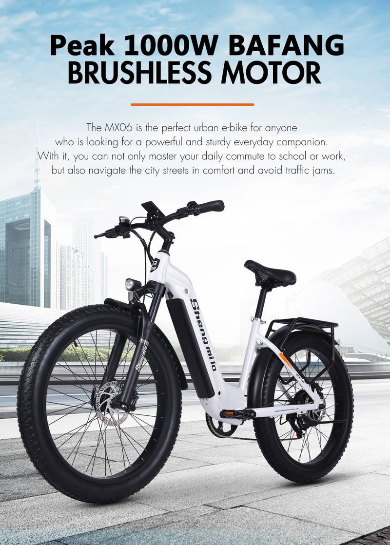 MX06 E-Mountainbike 26 Zoll Ebike 1000W Bafang Motor Fatbike 48V17.5AH Lithiumbatterie Elektrofahrrad für Erwachsene City E Bike_voghion.com