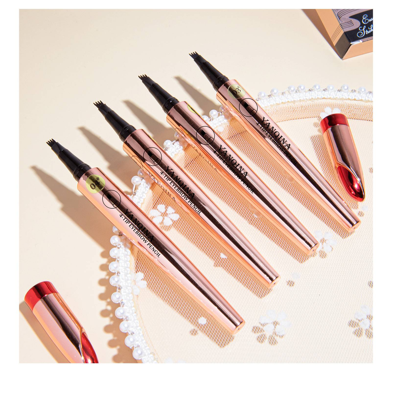New makeup Yanqi Na four fork liquid eyebrow pencil Waterproof, sweat free and non-caking four claw eyebrow pencil_voghion.com