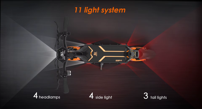 KuKirin G3 Pro 1200W*2 Motor Off-Road elektrisk scooter 10 Tommer Dæk 52V 23,2Ah Aftageligt batteri 80KM Max Rækkevidde 65Km/t Max Hastighed_voghion.com
