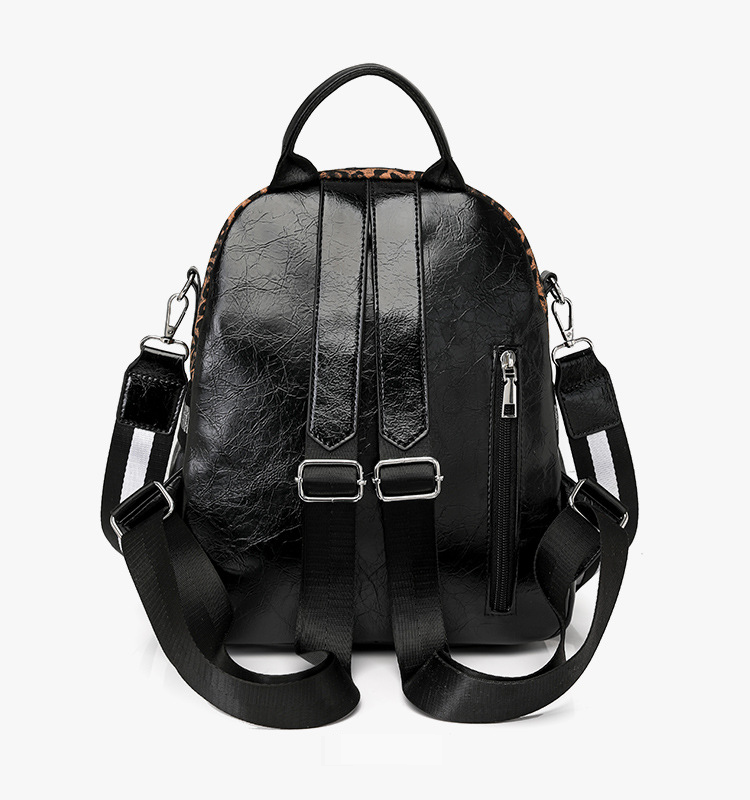 Women's Bags Women's backpack new leisure pu leopard print large capacity dual use single shoulder women's bag leisure retro backpack women_voghion.com