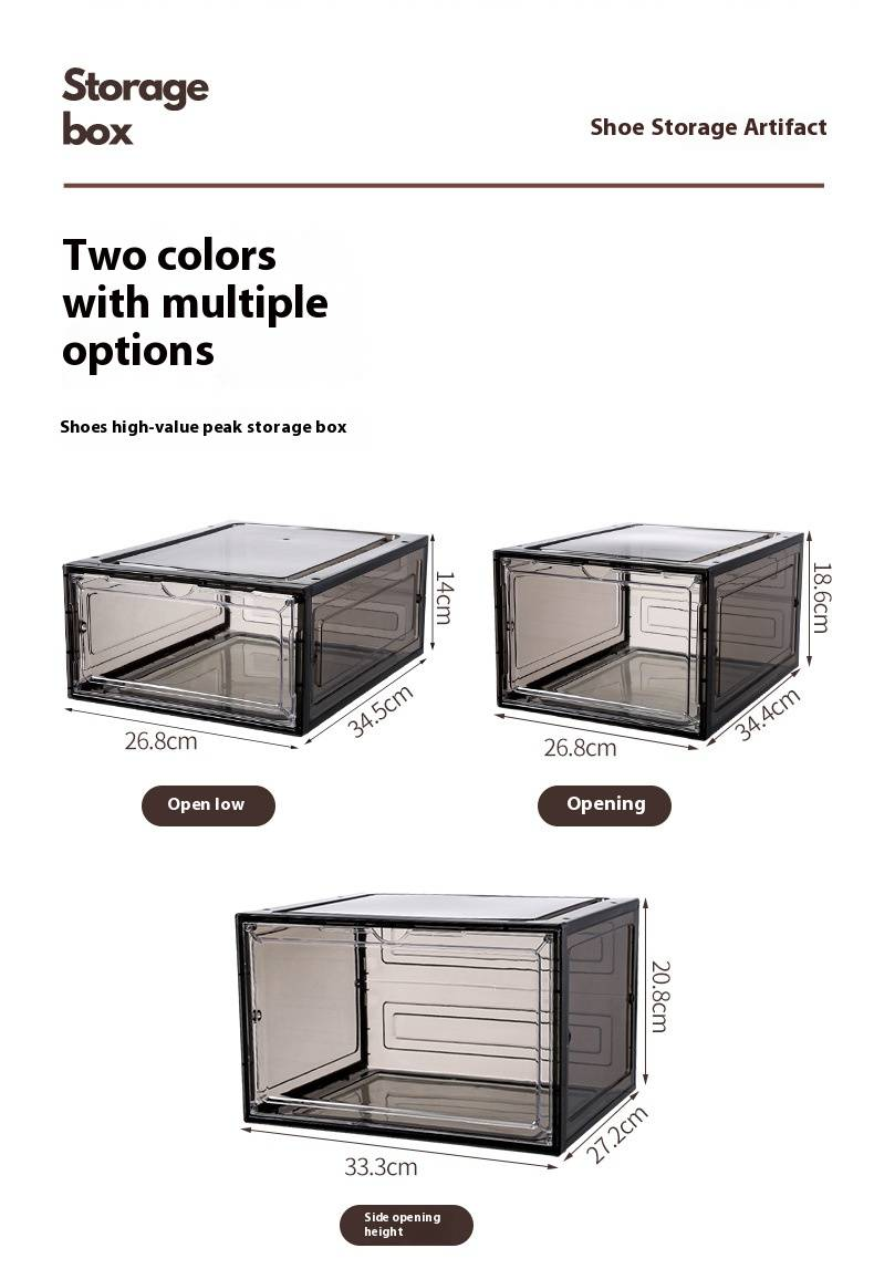 Caja apilable transparente para guardar zapatillas deportivas (paquete de 12) con tapa abatible para guardar zapatillas de baloncesto y otras zapatillas._voghion.com